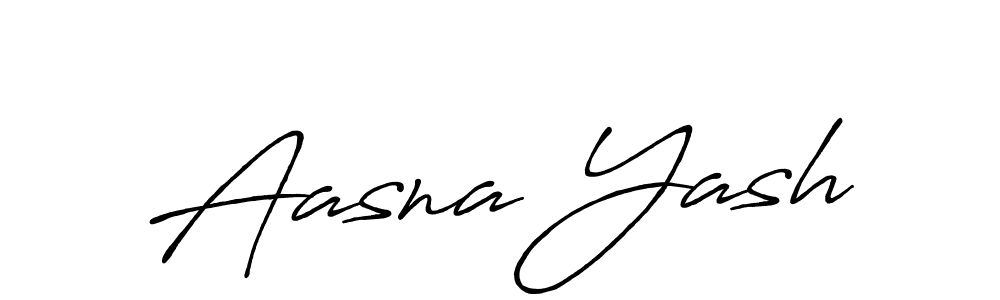 Aasna Yash stylish signature style. Best Handwritten Sign (Antro_Vectra_Bolder) for my name. Handwritten Signature Collection Ideas for my name Aasna Yash. Aasna Yash signature style 7 images and pictures png