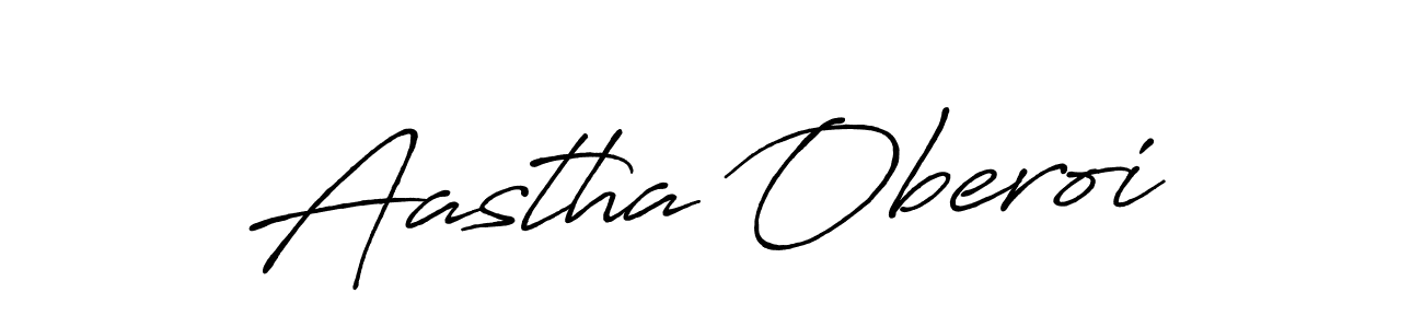 The best way (Antro_Vectra_Bolder) to make a short signature is to pick only two or three words in your name. The name Aastha Oberoi include a total of six letters. For converting this name. Aastha Oberoi signature style 7 images and pictures png