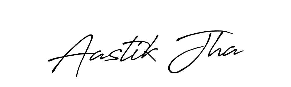 Use a signature maker to create a handwritten signature online. With this signature software, you can design (Antro_Vectra_Bolder) your own signature for name Aastik Jha. Aastik Jha signature style 7 images and pictures png