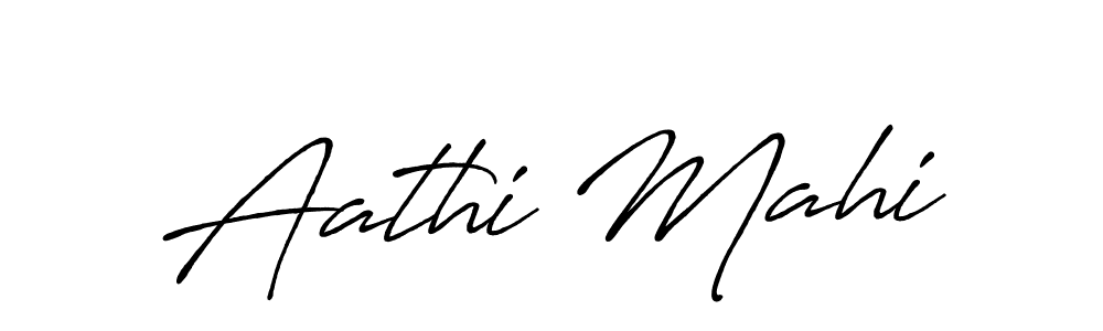 Also we have Aathi Mahi name is the best signature style. Create professional handwritten signature collection using Antro_Vectra_Bolder autograph style. Aathi Mahi signature style 7 images and pictures png