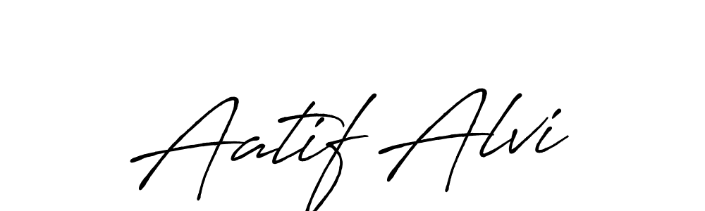 How to make Aatif Alvi name signature. Use Antro_Vectra_Bolder style for creating short signs online. This is the latest handwritten sign. Aatif Alvi signature style 7 images and pictures png