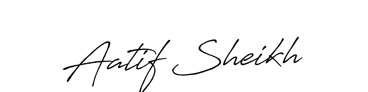 The best way (Antro_Vectra_Bolder) to make a short signature is to pick only two or three words in your name. The name Aatif Sheikh include a total of six letters. For converting this name. Aatif Sheikh signature style 7 images and pictures png