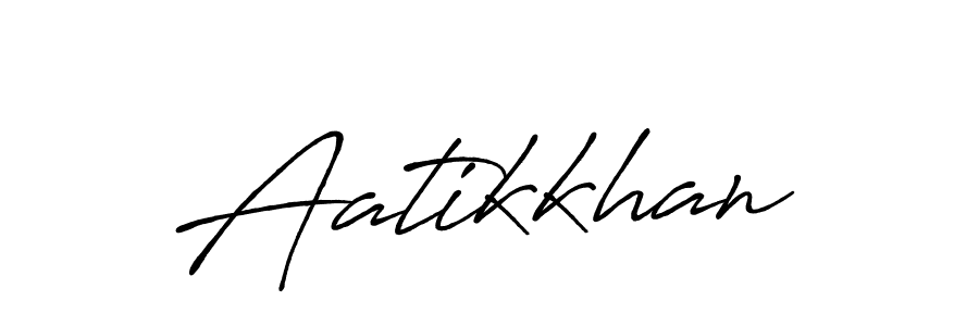 Make a beautiful signature design for name Aatikkhan. With this signature (Antro_Vectra_Bolder) style, you can create a handwritten signature for free. Aatikkhan signature style 7 images and pictures png