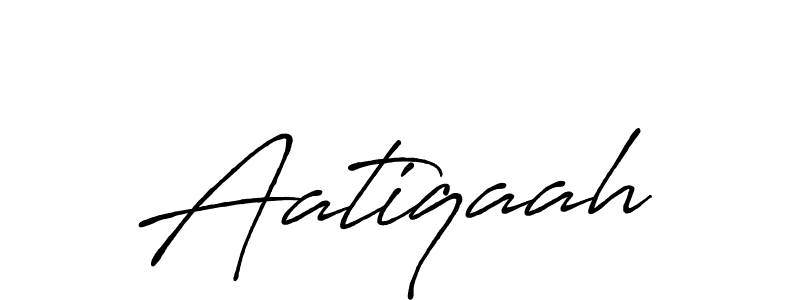 The best way (Antro_Vectra_Bolder) to make a short signature is to pick only two or three words in your name. The name Aatiqaah include a total of six letters. For converting this name. Aatiqaah signature style 7 images and pictures png