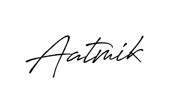Use a signature maker to create a handwritten signature online. With this signature software, you can design (Antro_Vectra_Bolder) your own signature for name Aatmik. Aatmik signature style 7 images and pictures png
