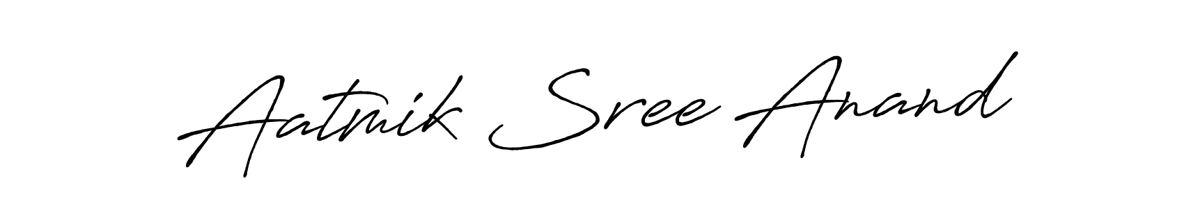 The best way (Antro_Vectra_Bolder) to make a short signature is to pick only two or three words in your name. The name Aatmik Sree Anand include a total of six letters. For converting this name. Aatmik Sree Anand signature style 7 images and pictures png