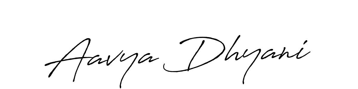 How to make Aavya Dhyani name signature. Use Antro_Vectra_Bolder style for creating short signs online. This is the latest handwritten sign. Aavya Dhyani signature style 7 images and pictures png