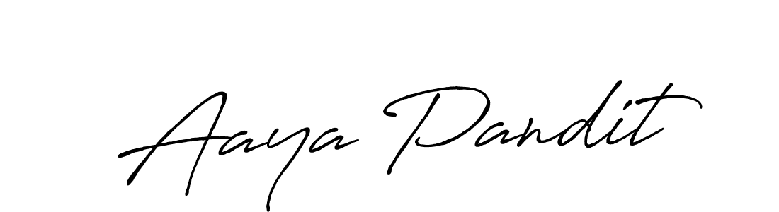 Design your own signature with our free online signature maker. With this signature software, you can create a handwritten (Antro_Vectra_Bolder) signature for name Aaya Pandit. Aaya Pandit signature style 7 images and pictures png