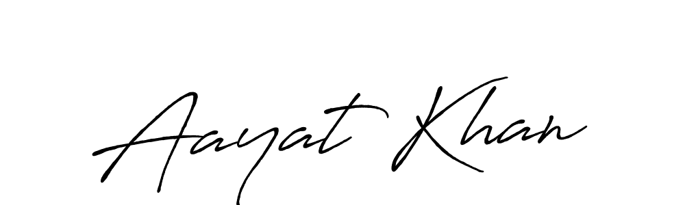 Create a beautiful signature design for name Aayat Khan. With this signature (Antro_Vectra_Bolder) fonts, you can make a handwritten signature for free. Aayat Khan signature style 7 images and pictures png