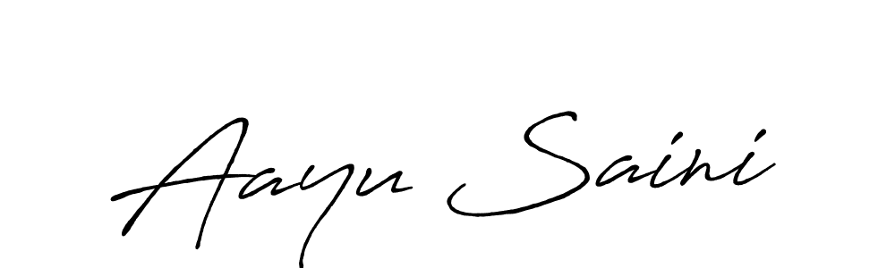 Also we have Aayu Saini name is the best signature style. Create professional handwritten signature collection using Antro_Vectra_Bolder autograph style. Aayu Saini signature style 7 images and pictures png