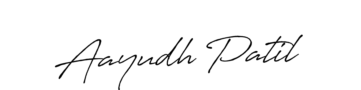 Create a beautiful signature design for name Aayudh Patil. With this signature (Antro_Vectra_Bolder) fonts, you can make a handwritten signature for free. Aayudh Patil signature style 7 images and pictures png