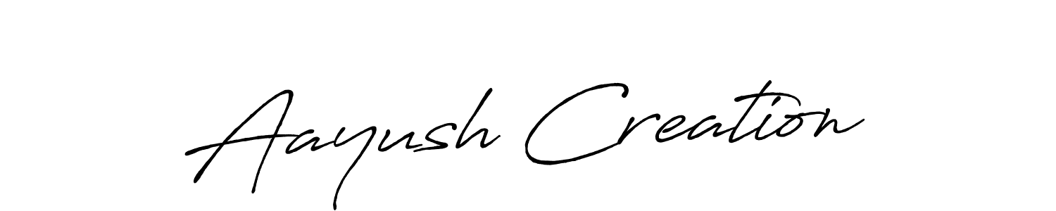 Similarly Antro_Vectra_Bolder is the best handwritten signature design. Signature creator online .You can use it as an online autograph creator for name Aayush Creation. Aayush Creation signature style 7 images and pictures png