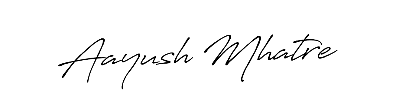 Antro_Vectra_Bolder is a professional signature style that is perfect for those who want to add a touch of class to their signature. It is also a great choice for those who want to make their signature more unique. Get Aayush Mhatre name to fancy signature for free. Aayush Mhatre signature style 7 images and pictures png