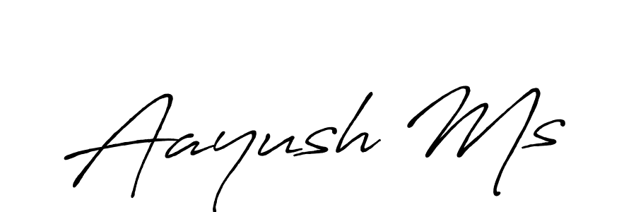 How to make Aayush Ms name signature. Use Antro_Vectra_Bolder style for creating short signs online. This is the latest handwritten sign. Aayush Ms signature style 7 images and pictures png