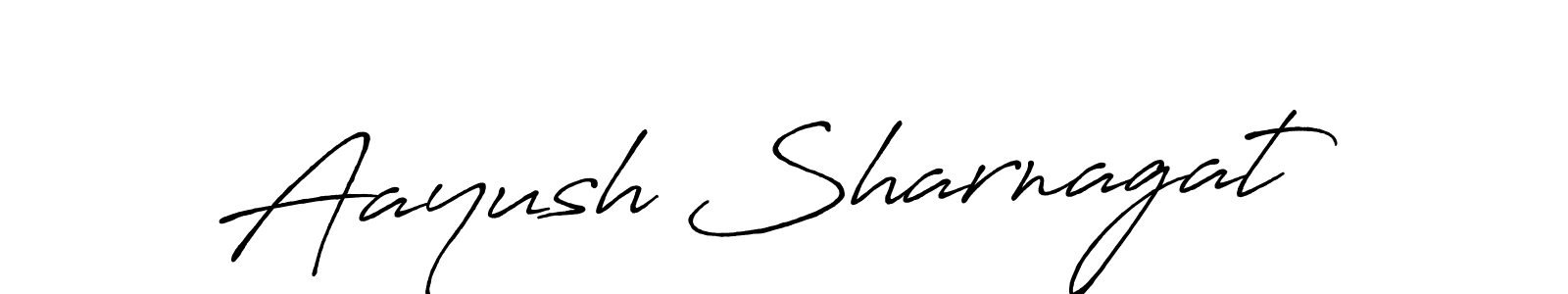 The best way (Antro_Vectra_Bolder) to make a short signature is to pick only two or three words in your name. The name Aayush Sharnagat include a total of six letters. For converting this name. Aayush Sharnagat signature style 7 images and pictures png