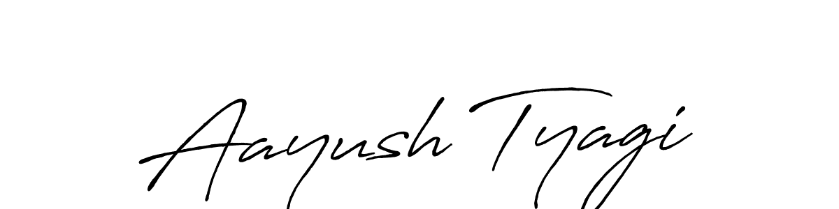 Make a beautiful signature design for name Aayush Tyagi. With this signature (Antro_Vectra_Bolder) style, you can create a handwritten signature for free. Aayush Tyagi signature style 7 images and pictures png