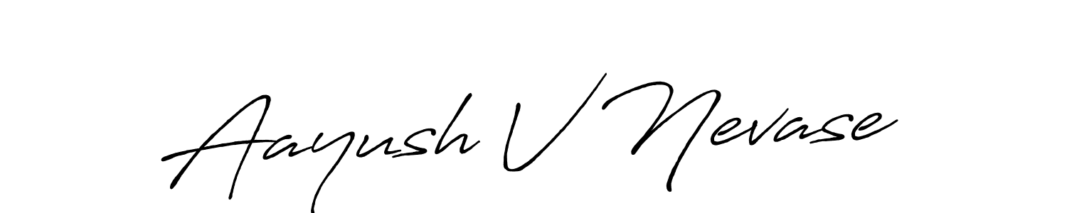 Similarly Antro_Vectra_Bolder is the best handwritten signature design. Signature creator online .You can use it as an online autograph creator for name Aayush V Nevase. Aayush V Nevase signature style 7 images and pictures png