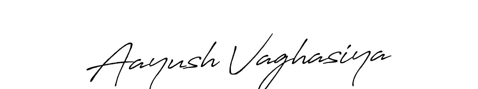 Design your own signature with our free online signature maker. With this signature software, you can create a handwritten (Antro_Vectra_Bolder) signature for name Aayush Vaghasiya. Aayush Vaghasiya signature style 7 images and pictures png
