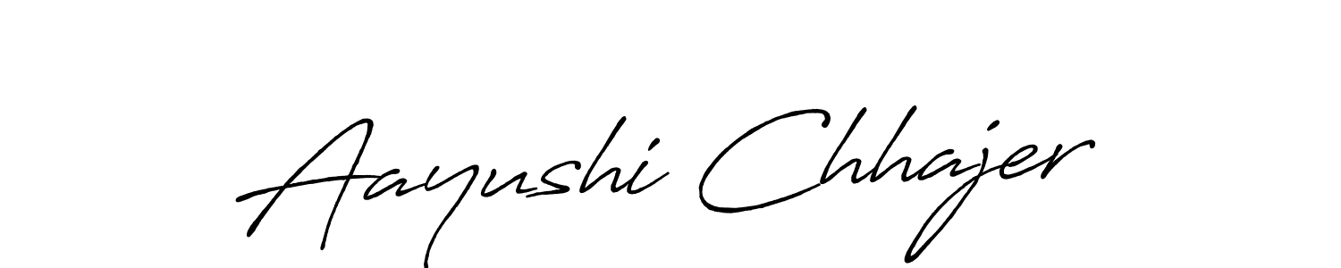 Aayushi Chhajer stylish signature style. Best Handwritten Sign (Antro_Vectra_Bolder) for my name. Handwritten Signature Collection Ideas for my name Aayushi Chhajer. Aayushi Chhajer signature style 7 images and pictures png