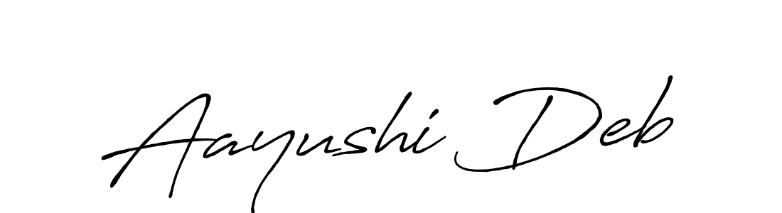 It looks lik you need a new signature style for name Aayushi Deb. Design unique handwritten (Antro_Vectra_Bolder) signature with our free signature maker in just a few clicks. Aayushi Deb signature style 7 images and pictures png