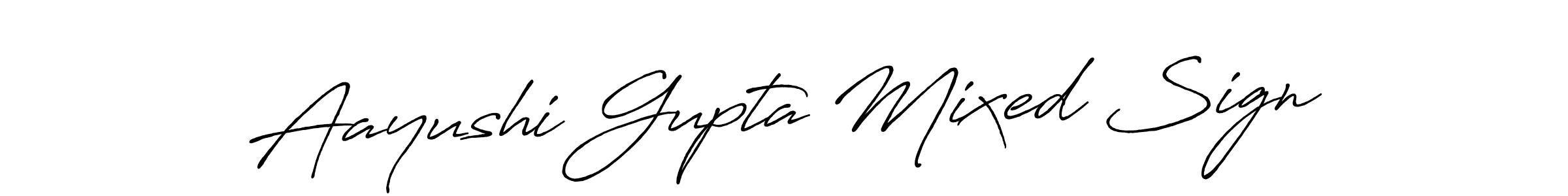 Antro_Vectra_Bolder is a professional signature style that is perfect for those who want to add a touch of class to their signature. It is also a great choice for those who want to make their signature more unique. Get Aayushi Gupta Mixed Sign name to fancy signature for free. Aayushi Gupta Mixed Sign signature style 7 images and pictures png