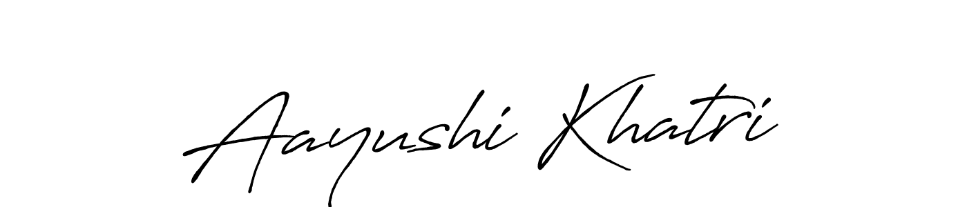 Create a beautiful signature design for name Aayushi Khatri. With this signature (Antro_Vectra_Bolder) fonts, you can make a handwritten signature for free. Aayushi Khatri signature style 7 images and pictures png