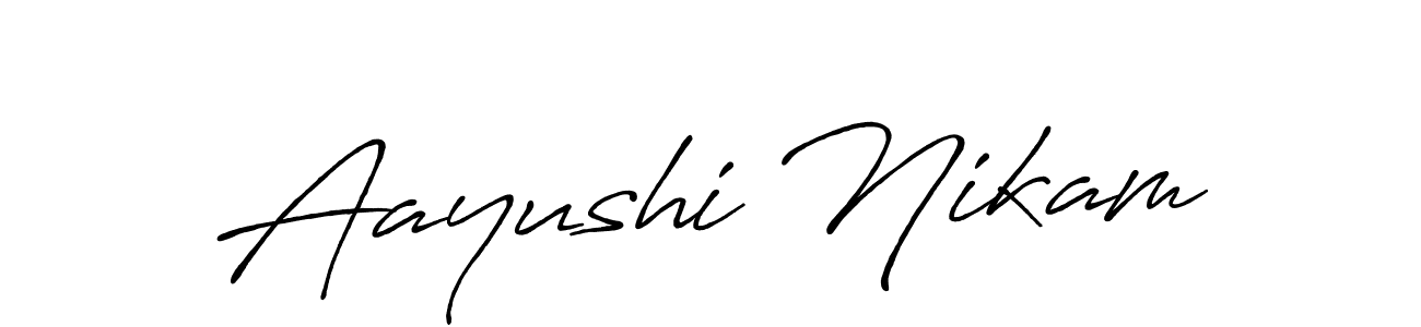 Design your own signature with our free online signature maker. With this signature software, you can create a handwritten (Antro_Vectra_Bolder) signature for name Aayushi Nikam. Aayushi Nikam signature style 7 images and pictures png