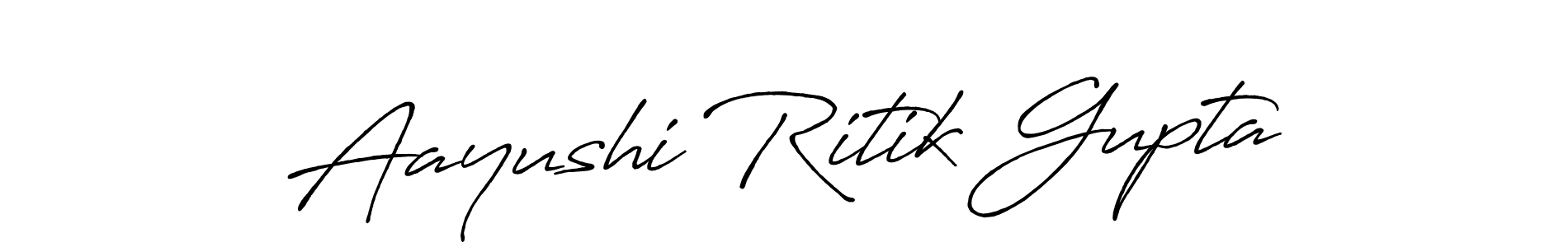 Also we have Aayushi Ritik Gupta name is the best signature style. Create professional handwritten signature collection using Antro_Vectra_Bolder autograph style. Aayushi Ritik Gupta signature style 7 images and pictures png