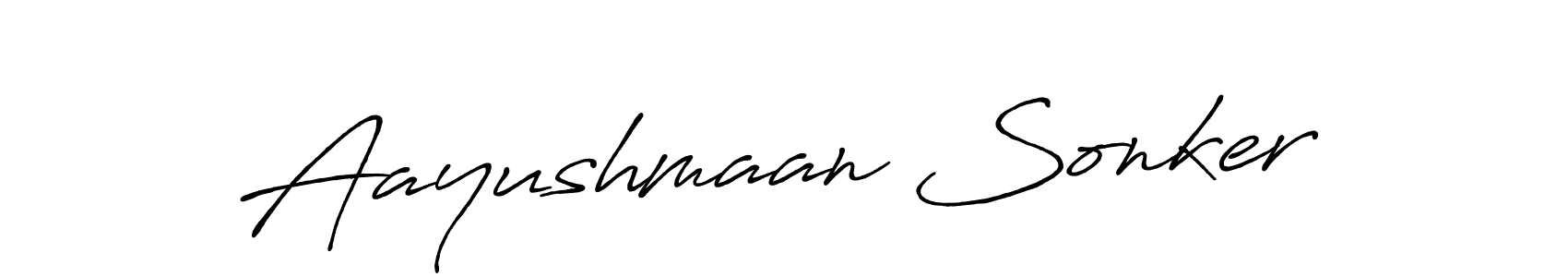 Aayushmaan Sonker stylish signature style. Best Handwritten Sign (Antro_Vectra_Bolder) for my name. Handwritten Signature Collection Ideas for my name Aayushmaan Sonker. Aayushmaan Sonker signature style 7 images and pictures png