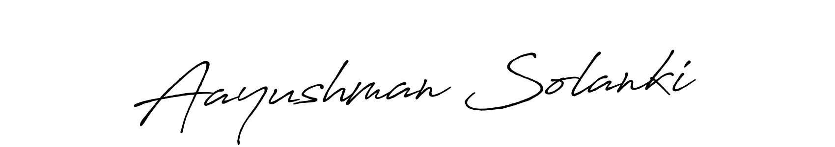 How to make Aayushman Solanki name signature. Use Antro_Vectra_Bolder style for creating short signs online. This is the latest handwritten sign. Aayushman Solanki signature style 7 images and pictures png