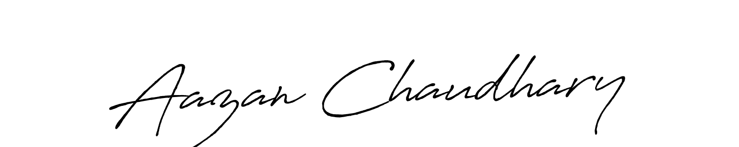 How to make Aazan Chaudhary name signature. Use Antro_Vectra_Bolder style for creating short signs online. This is the latest handwritten sign. Aazan Chaudhary signature style 7 images and pictures png