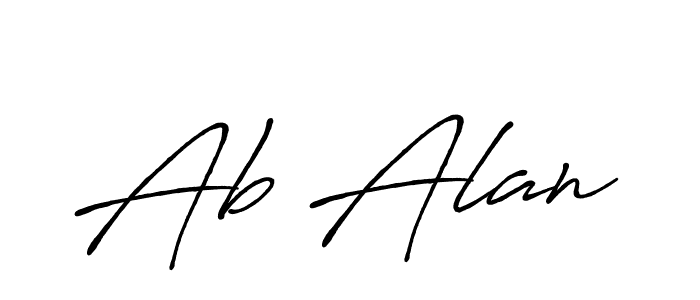 Create a beautiful signature design for name Ab Alan. With this signature (Antro_Vectra_Bolder) fonts, you can make a handwritten signature for free. Ab Alan signature style 7 images and pictures png