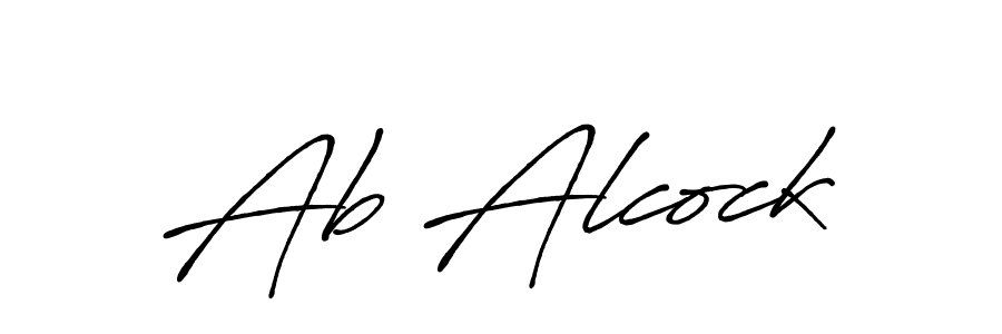 Also we have Ab Alcock name is the best signature style. Create professional handwritten signature collection using Antro_Vectra_Bolder autograph style. Ab Alcock signature style 7 images and pictures png