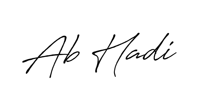 Use a signature maker to create a handwritten signature online. With this signature software, you can design (Antro_Vectra_Bolder) your own signature for name Ab Hadi. Ab Hadi signature style 7 images and pictures png