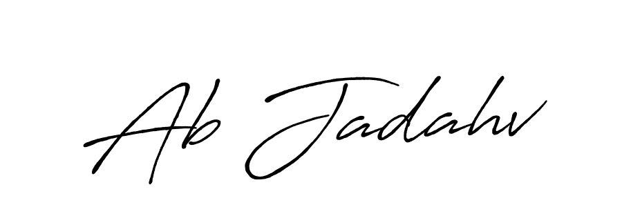 How to make Ab Jadahv name signature. Use Antro_Vectra_Bolder style for creating short signs online. This is the latest handwritten sign. Ab Jadahv signature style 7 images and pictures png