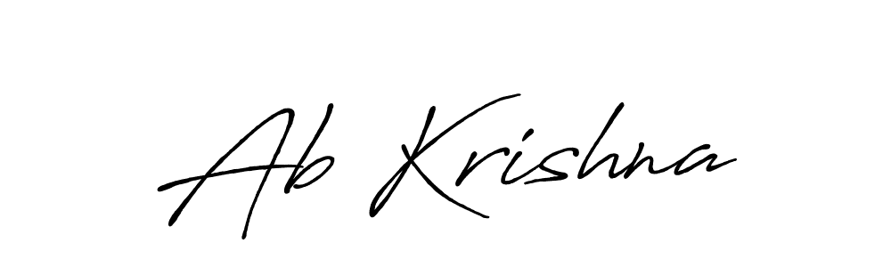 How to make Ab Krishna name signature. Use Antro_Vectra_Bolder style for creating short signs online. This is the latest handwritten sign. Ab Krishna signature style 7 images and pictures png