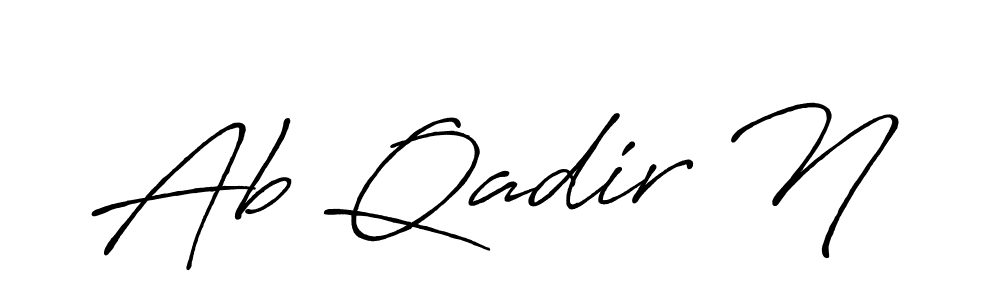 if you are searching for the best signature style for your name Ab Qadir N. so please give up your signature search. here we have designed multiple signature styles  using Antro_Vectra_Bolder. Ab Qadir N signature style 7 images and pictures png