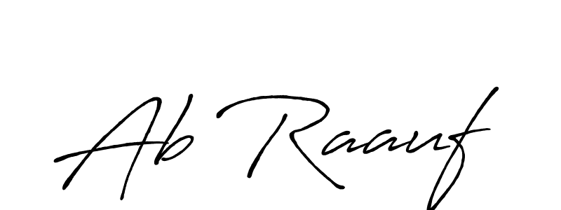 Make a beautiful signature design for name Ab Raauf. With this signature (Antro_Vectra_Bolder) style, you can create a handwritten signature for free. Ab Raauf signature style 7 images and pictures png