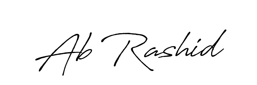 Use a signature maker to create a handwritten signature online. With this signature software, you can design (Antro_Vectra_Bolder) your own signature for name Ab Rashid. Ab Rashid signature style 7 images and pictures png