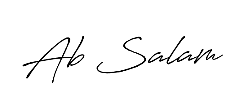 Create a beautiful signature design for name Ab Salam. With this signature (Antro_Vectra_Bolder) fonts, you can make a handwritten signature for free. Ab Salam signature style 7 images and pictures png