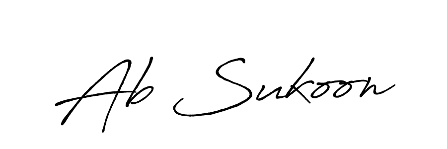 Also we have Ab Sukoon name is the best signature style. Create professional handwritten signature collection using Antro_Vectra_Bolder autograph style. Ab Sukoon signature style 7 images and pictures png