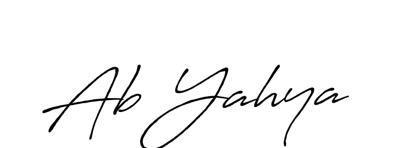 You should practise on your own different ways (Antro_Vectra_Bolder) to write your name (Ab Yahya) in signature. don't let someone else do it for you. Ab Yahya signature style 7 images and pictures png