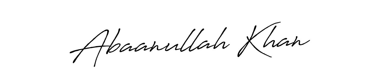 Also we have Abaanullah Khan name is the best signature style. Create professional handwritten signature collection using Antro_Vectra_Bolder autograph style. Abaanullah Khan signature style 7 images and pictures png