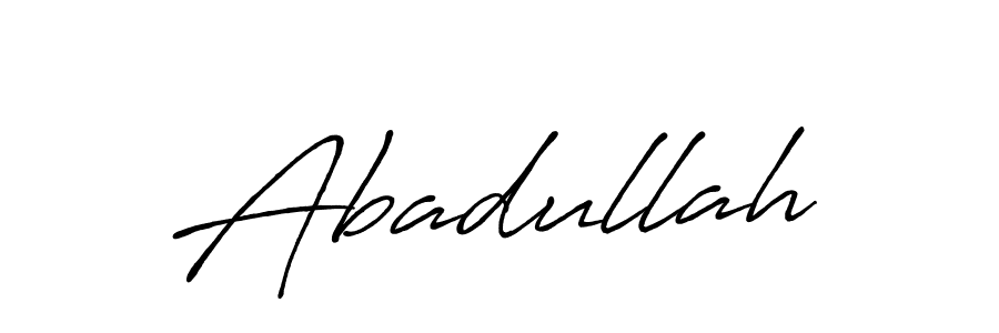 Use a signature maker to create a handwritten signature online. With this signature software, you can design (Antro_Vectra_Bolder) your own signature for name Abadullah. Abadullah signature style 7 images and pictures png