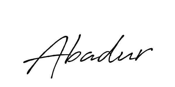 How to make Abadur name signature. Use Antro_Vectra_Bolder style for creating short signs online. This is the latest handwritten sign. Abadur signature style 7 images and pictures png