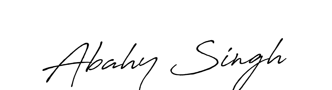 Make a beautiful signature design for name Abahy Singh. With this signature (Antro_Vectra_Bolder) style, you can create a handwritten signature for free. Abahy Singh signature style 7 images and pictures png