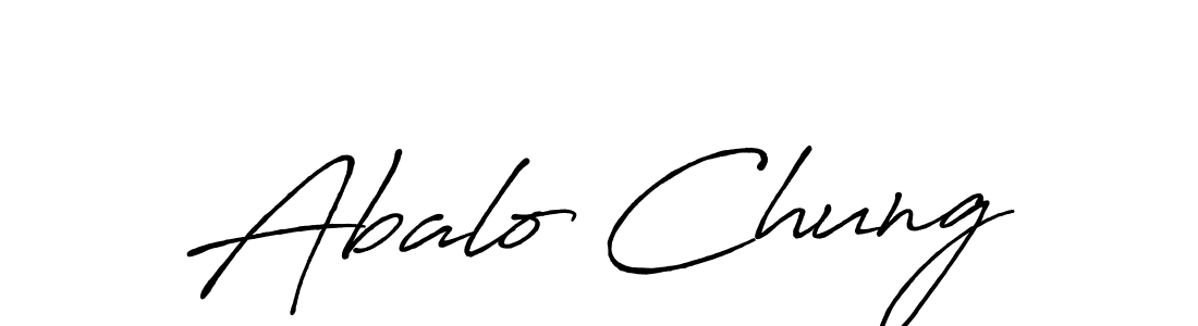 How to make Abalo Chung name signature. Use Antro_Vectra_Bolder style for creating short signs online. This is the latest handwritten sign. Abalo Chung signature style 7 images and pictures png