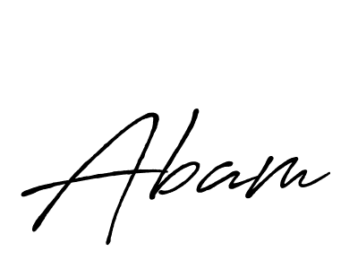 Use a signature maker to create a handwritten signature online. With this signature software, you can design (Antro_Vectra_Bolder) your own signature for name Abam. Abam signature style 7 images and pictures png