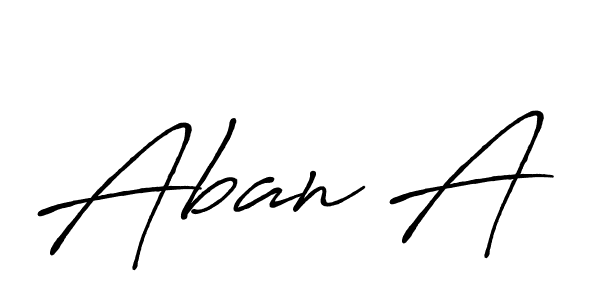 Make a beautiful signature design for name Aban A. With this signature (Antro_Vectra_Bolder) style, you can create a handwritten signature for free. Aban A signature style 7 images and pictures png