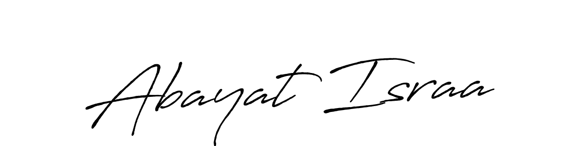 Make a beautiful signature design for name Abayat Israa. With this signature (Antro_Vectra_Bolder) style, you can create a handwritten signature for free. Abayat Israa signature style 7 images and pictures png